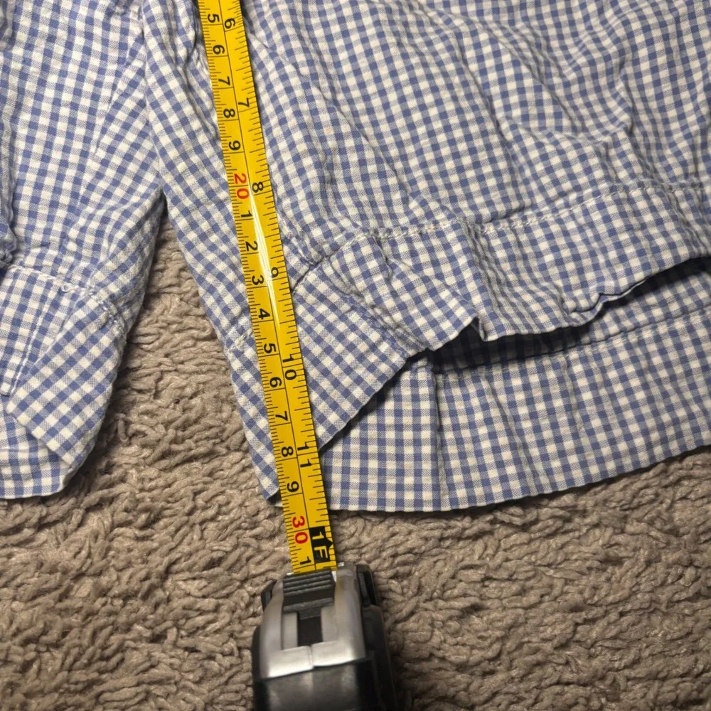 Polo Ralph Lauren Mens 32 Blue Gingham Cotton Flat Front Shorts Preppy Classic